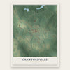 Crawfordville, Georgia map print, the full design