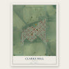 Clarks Hill, Indiana map print, the full design