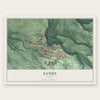 Sandy, Oregon map print, the full design
