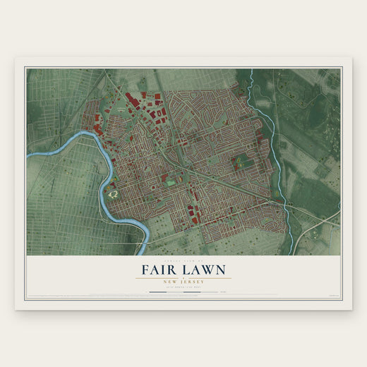 Fair Lawn, New Jersey map print, the full design