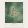 Cook, Nebraska map print, the full design