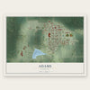 Adams, Nebraska map print, the full design