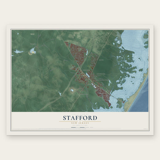 Stafford, New Jersey map print, the full design