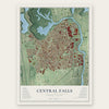 Central Falls, Rhode Island map print, the full design