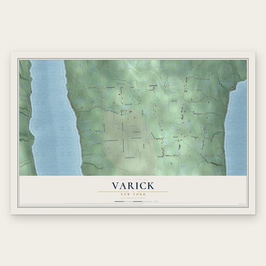 Varick, New York map print, the full design