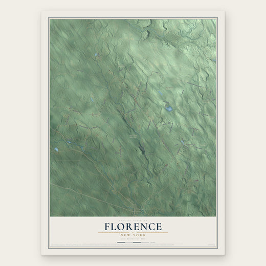 Florence, New York map print, the full design