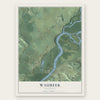 Waubeek, Wisconsin map print, the full design