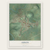 Akron, Pennsylvania map print, the full design