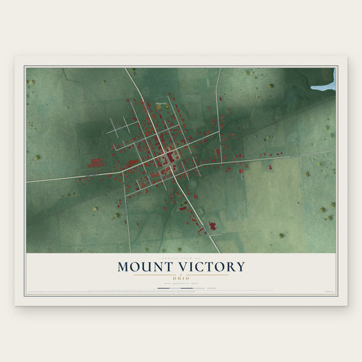 Mount Victory, Ohio map print, the full design