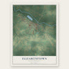 Elizabethtown, North Carolina map print, the full design