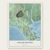 Grand Rivers, Kentucky map print, the full design