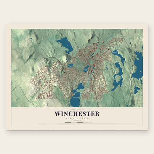 Winchester, Massachusetts map print, the full design