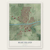 Blue Island, Illinois map print, the full design