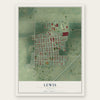Lewis, Kansas map print, the full design