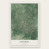 Central, Louisiana map print, the full design