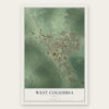 West Columbia, Texas map print, the full design