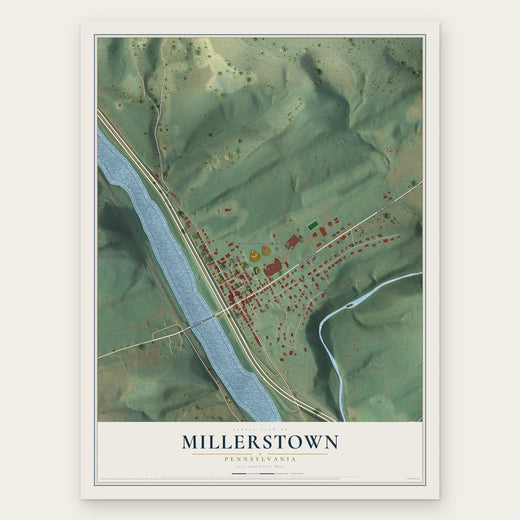 Millerstown, Pennsylvania map print, the full design