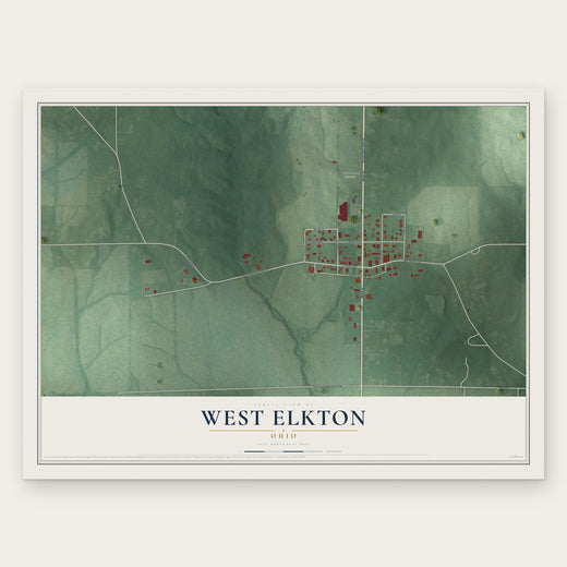 West Elkton, Ohio map print, the full design