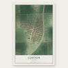 Clifton, Illinois map print, the full design
