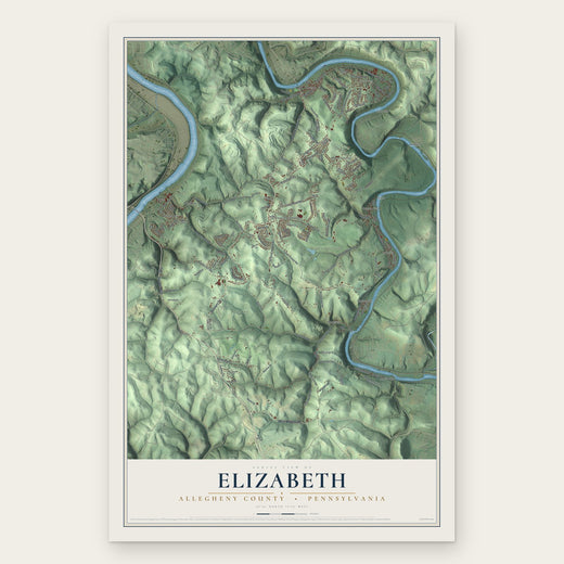 Elizabeth, Allegheny County, Pennsylvania map print, the full design