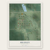 Bradley, South Dakota map print, the full design