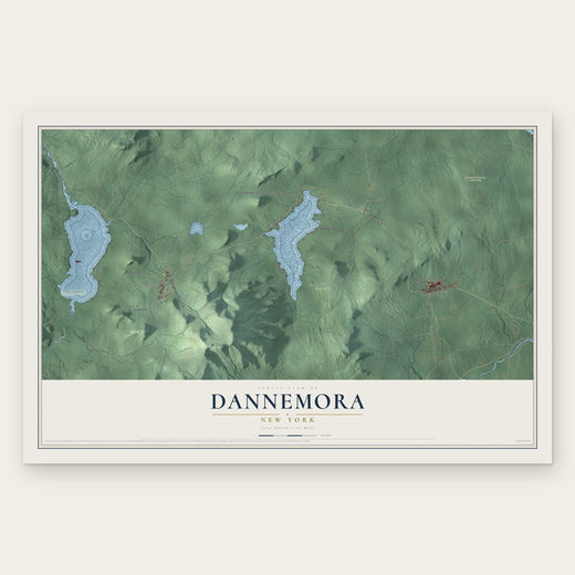 Dannemora, New York map print, the full design