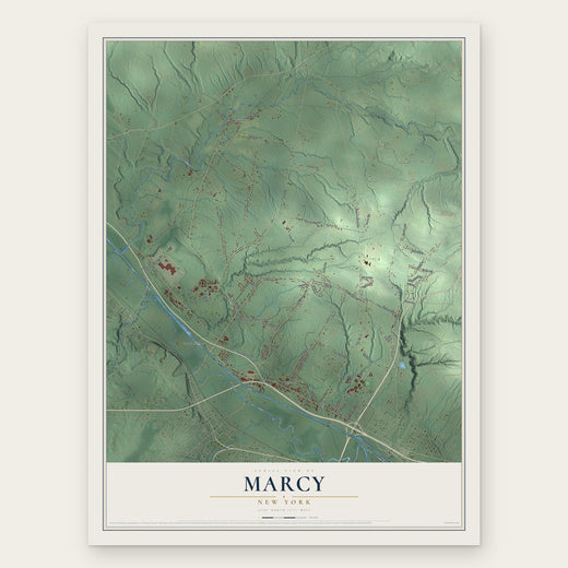 Marcy, New York map print, the full design