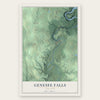 Genesee Falls, New York map print, the full design