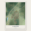 Gardner, Illinois map print, the full design