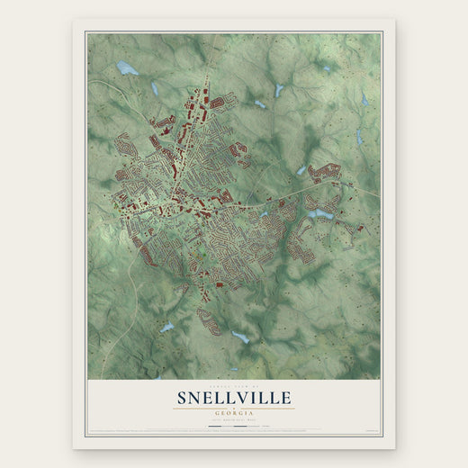 Snellville, Georgia map print, the full design