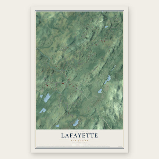 Lafayette, New Jersey map print, the full design