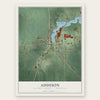 Addison, Lenawee County, Michigan map print, the full design