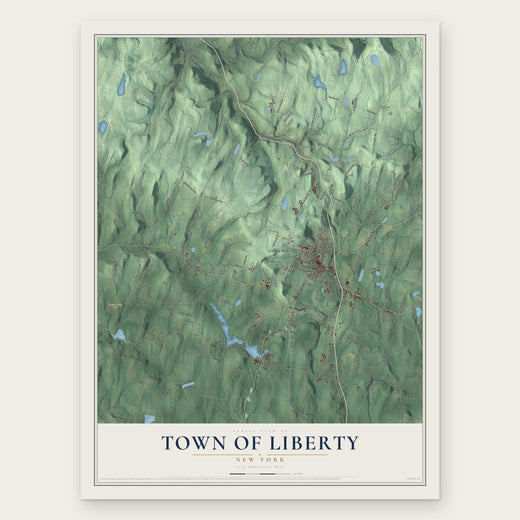 Town of Liberty, New York map print, the full design