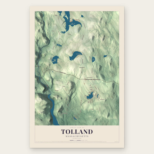 Tolland, Massachusetts map print, the full design