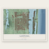 Lantana, Florida map print, the full design