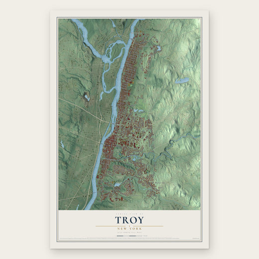 Troy, New York map print, the full design