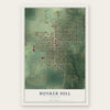 Bunker Hill, Illinois map print, the full design