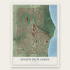 South Milwaukee, Wisconsin map print, the full design