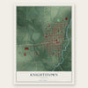 Knightstown, Indiana map print, the full design