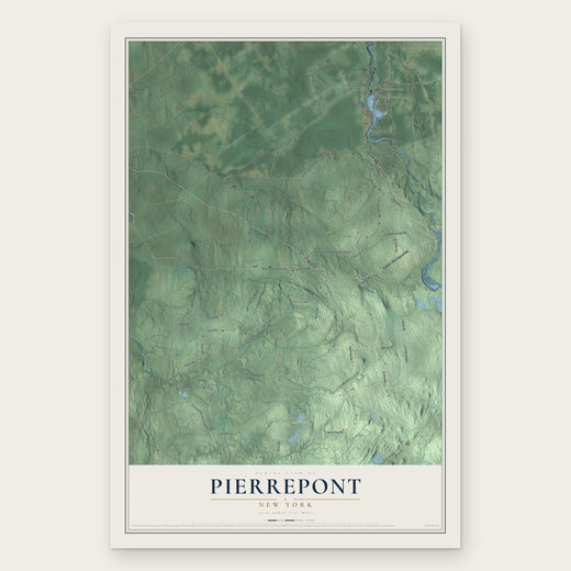 Pierrepont, New York map print, the full design