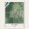 Steele City, Nebraska map print, the full design