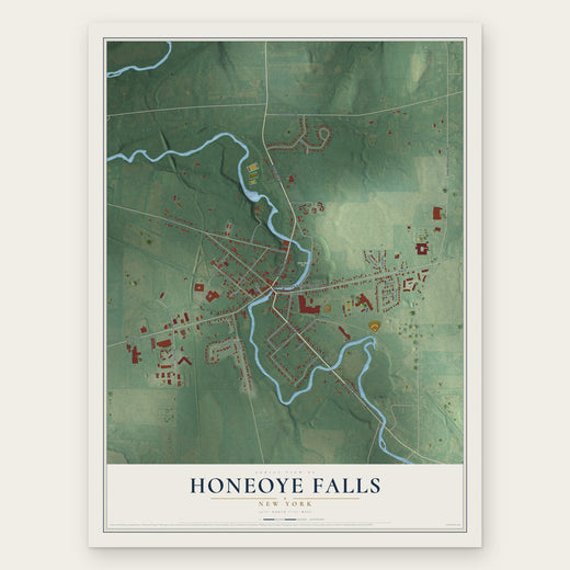 Honeoye Falls, New York map print, the full design