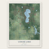 Cedar Lake, Indiana map print, the full design