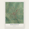 Humansville, Missouri map print, the full design