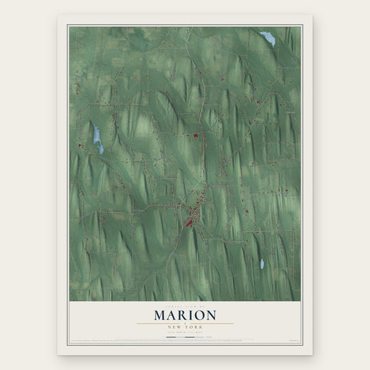 Marion, New York map print, the full design