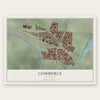 Commerce, California map print, the full design