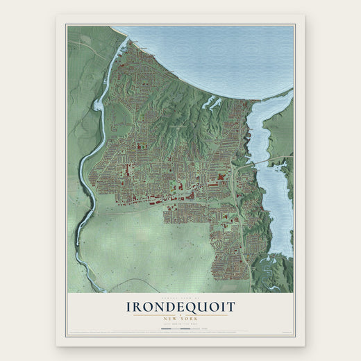Irondequoit, New York map print, the full design