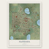 Floydada, Texas map print, the full design