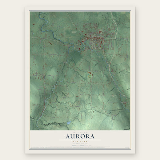 Aurora, New York map print, the full design