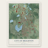 Brighton, Michigan map print, the full design